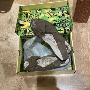 Fly London khaki/taupe wedge sandals. New with box. Size 39